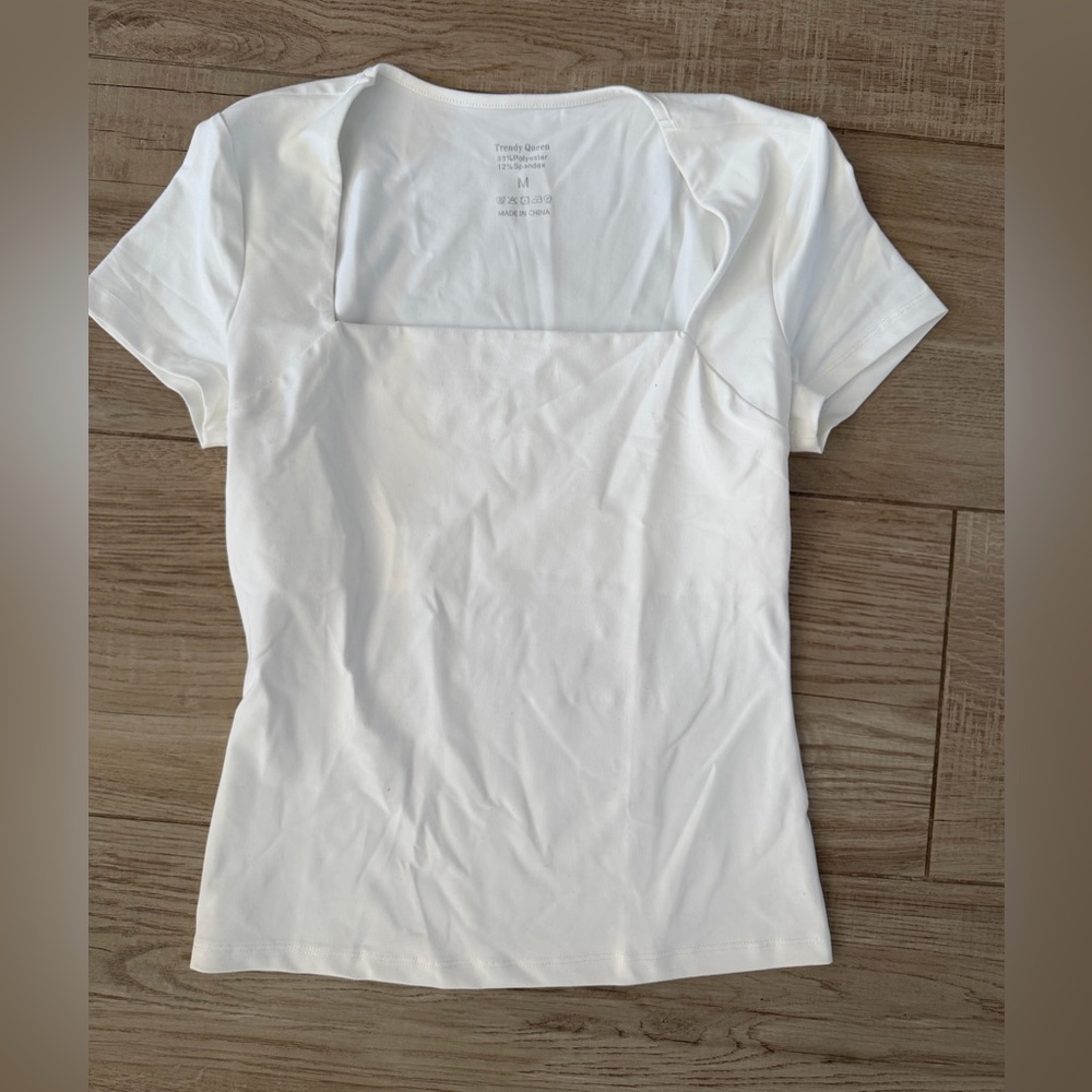 Square Neck White Tshirt